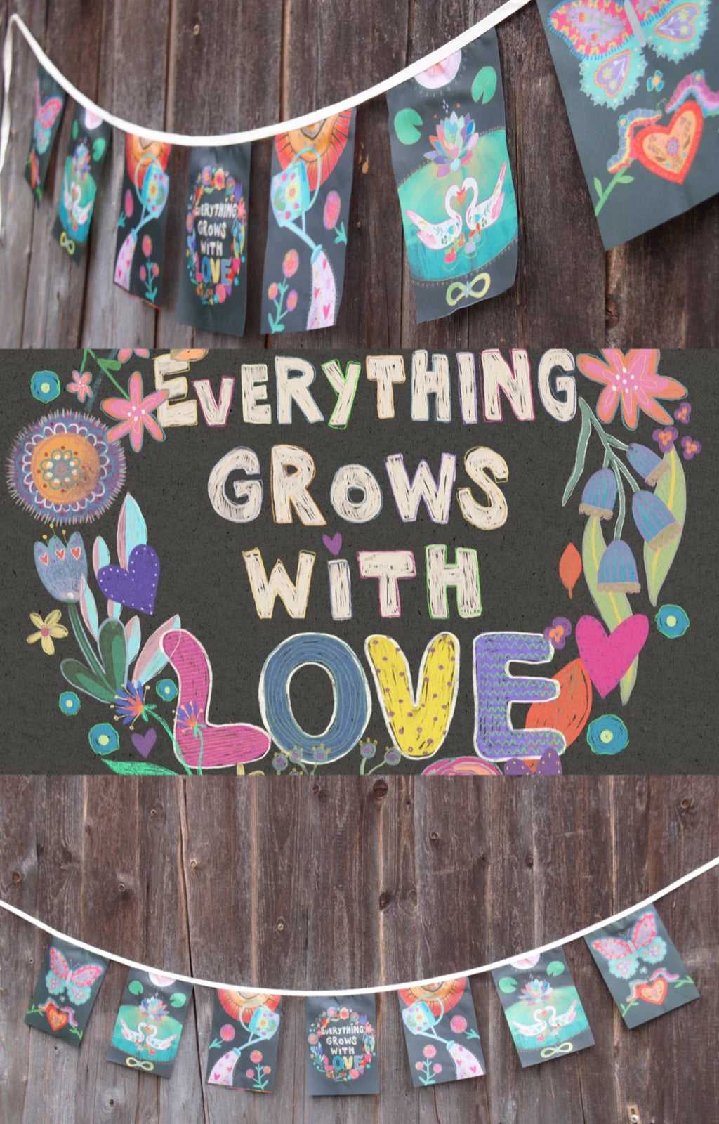 EVERYTHING GROWS WITH LOVE - Gebetsfahne